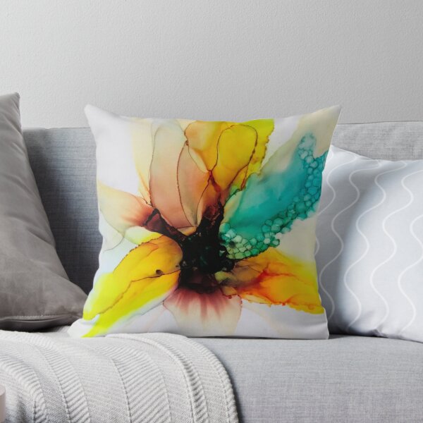 Butterfly Alcohol Ink Art Throw Pillow