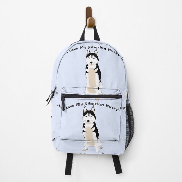 Item preview, I love my Siberian husky shirts, I love my siberian husky masks, I love my Siberian husky dress, I love my Siberian husky hats, I love my Siberian husky packback designed and sold by Poussyarts.