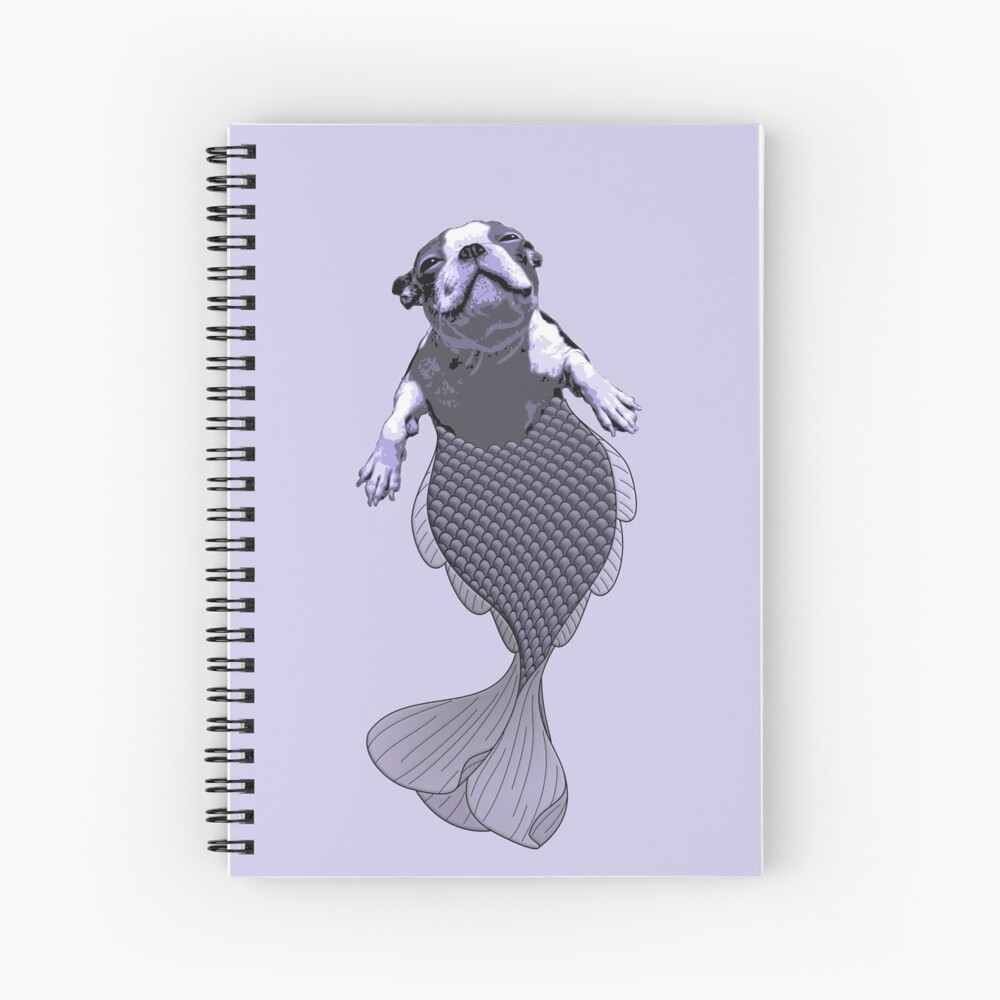 Lila the Boston Terrier Merpup Spiral Notebook