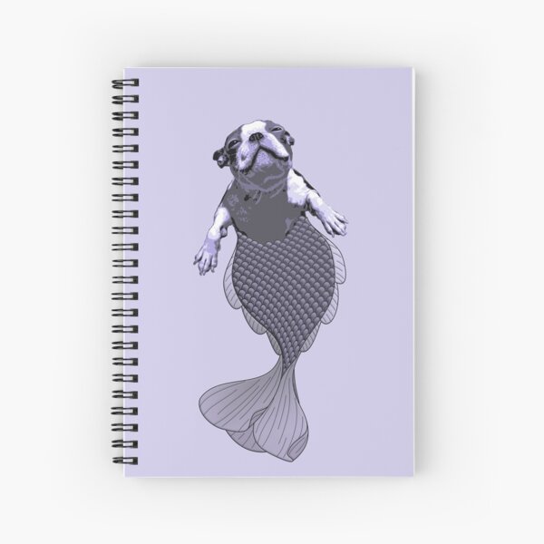Lila the Boston Terrier Merpup Spiral Notebook