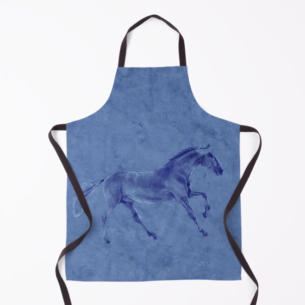 Item preview, Galloping horse 4 - blue mottled background designed and sold by SylvieG18.