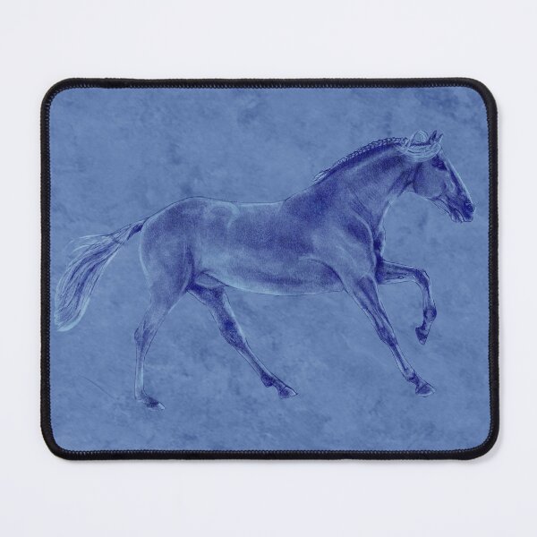 Item preview, Galloping horse 4 - blue mottled background designed and sold by SylvieG18.