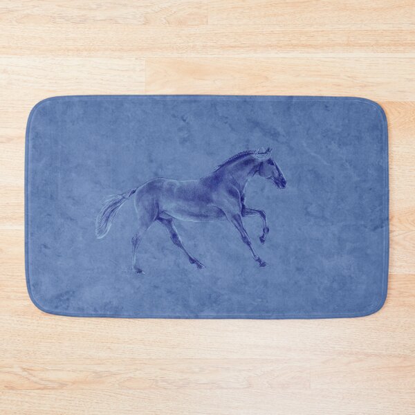Item preview, Galloping horse 4 - blue mottled background designed and sold by SylvieG18.