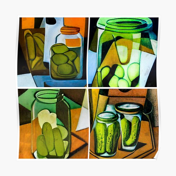 "Pickles In A Jar Painting" Poster for Sale by ArtShare Redbubble