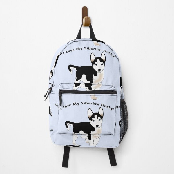 Item preview, I love my Siberian husky shirts, I love my siberian husky masks, I love my Siberian husky dress, I love my Siberian husky hats, I love my Siberian husky packback designed and sold by Poussyarts.