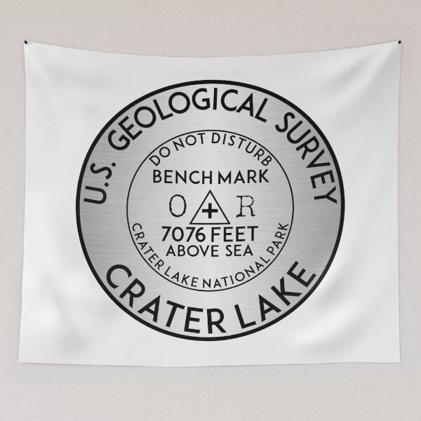 Item preview, BENCHMARK CRATER LAKE OREGON GEOCACHING MOUNTAINS HIKING CLIMBING SILVER designed and sold by DESTINATIONS DECAL.