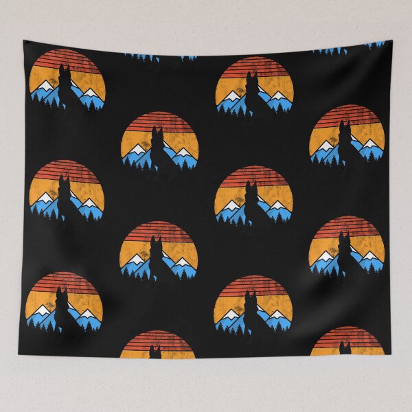 Item preview, Retro Vintage Sunset Mountains Belgian Malinois Dog Gift designed and sold by Malinois  Drive.
