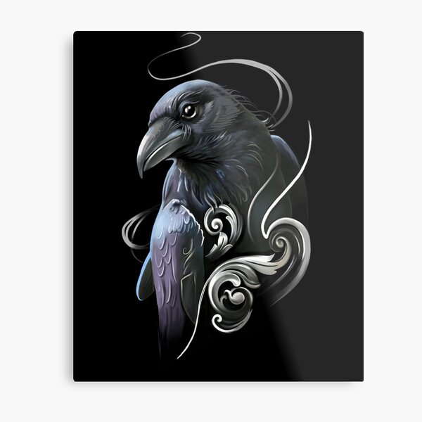 Watercolor Raven Tattoo Design