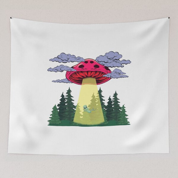 Item preview, trippy mushroom ufo designed and sold by Soofingscapes.