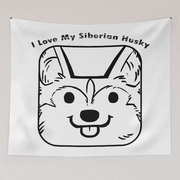 Item preview,  I love my Siberian husky shirts, I love my siberian husky masks, I love my Siberian husky dress, I love my Siberian husky hats, I love my Siberian husky packback   designed and sold by Poussyarts.