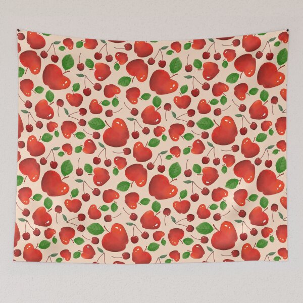 Item preview, Fruit Juicy Apples Red Green Pink Cute Seamless Pattern designed and sold by StudioAkubi.