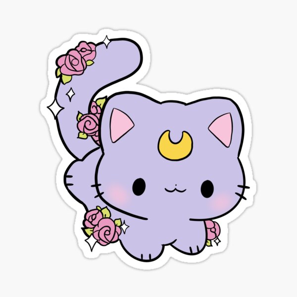 "Luna Cat Sailor Moon" Sticker for Sale by BlushiePuff Redbubble