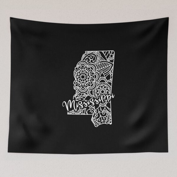 Item preview, Mississippi Black And White Map designed and sold by OutcastBrain.