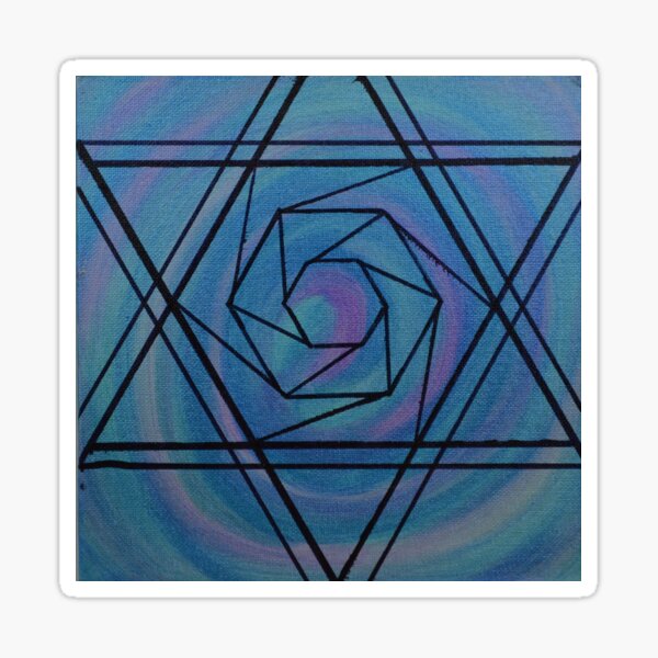 INTUITIVE PUSH MANDALA ~ SACRED GEOMETRY FOR THE SOUL~ BLUE, PURPLE Sticker