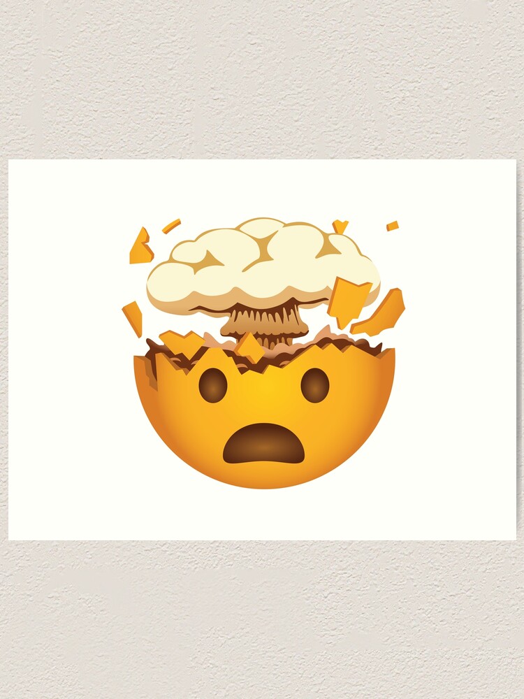 "Mind Blown Emoji Funny New Emoji" Art Print by japdua Redbubble