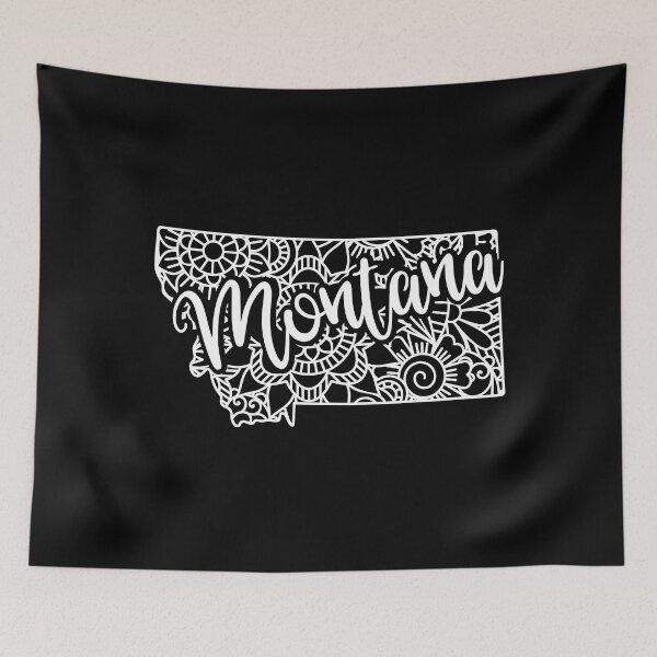 Item preview, Montana Black And White Map designed and sold by OutcastBrain.