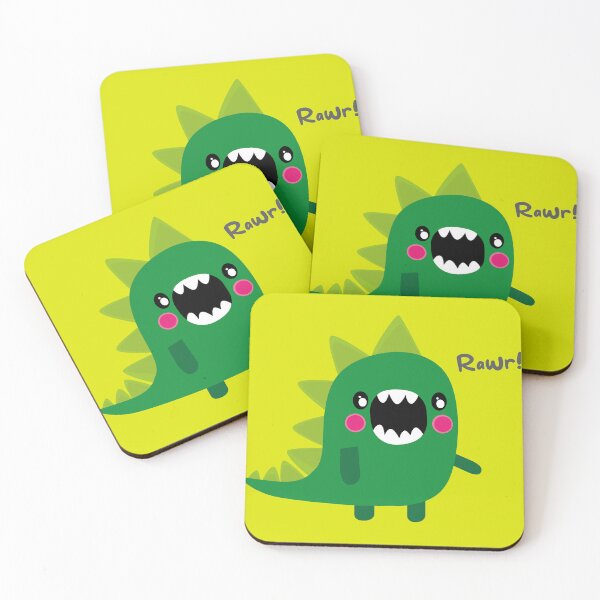 Item preview, Adorable green dinosaur kawaii dino cartoon cute rawr funny lovely designed and sold by Novel-ty.