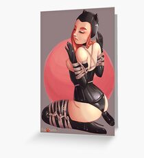 Rubber Kinbaku Kitten by Luxje Greeting Card
