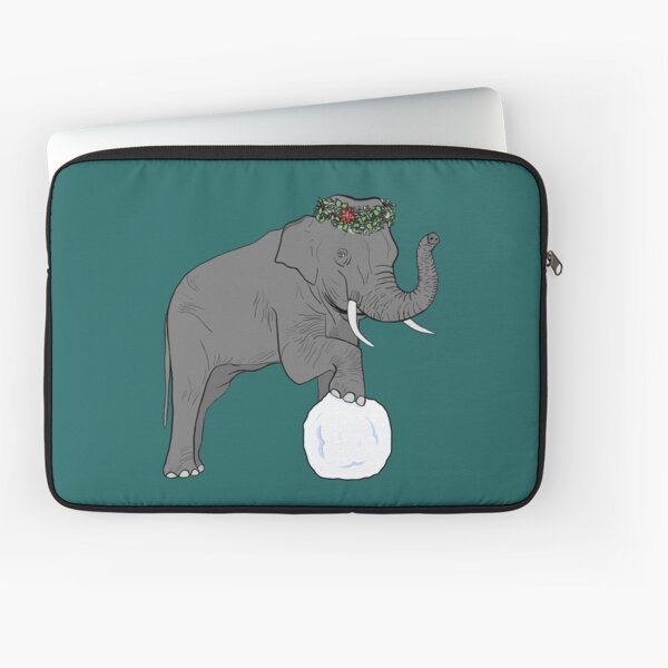 Winter Solstice Holiday Elephant Laptop Sleeve