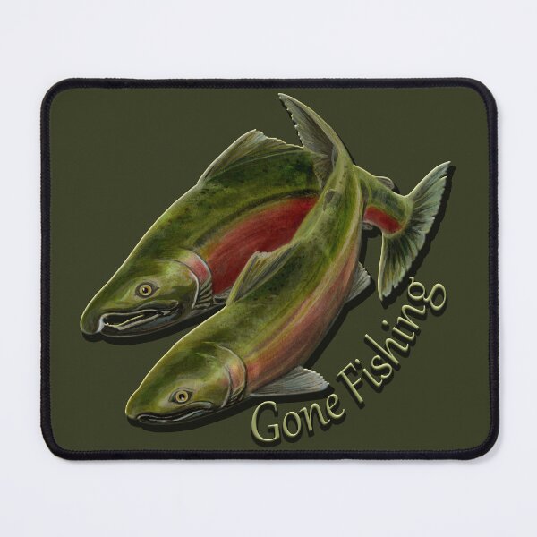 Item preview, Gone Fishing Coho Salmon Fish Art designed and sold by ArtistKimHunter.