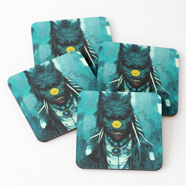 Item preview, Wolf Shaman Tecno Noir Cyber Punk Demon Hunter designed and sold by esotericorigins.