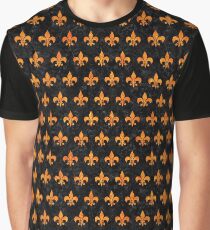 ROYAL1 BLACK MARBLE AND ORANGE MARBLE (R) Graphic T-Shirt