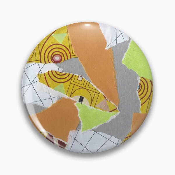 Item preview, Neon and Retro - Orange, Line Green, Grey - Abstract Mixed Torn Paper Collage  designed and sold by GenAumonier.
