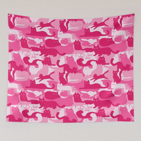 Item preview, Pink Camouflage Cats Pattern Cute Camo Kitties designed and sold by Jenn Inashvili.