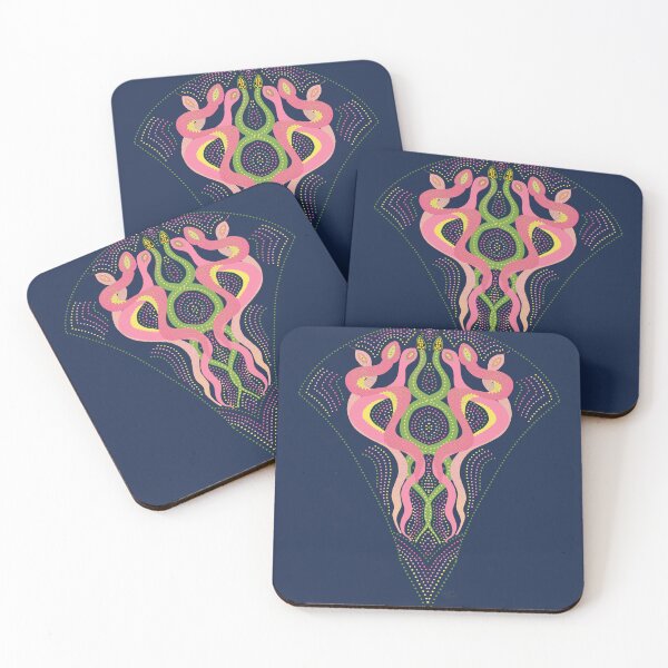 Item preview, Garden Snakes Bouquet Art Deco Illustration designed and sold by Old Urban Farmhouse Design Studio.
