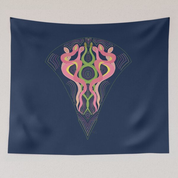 Item preview, Garden Snakes Bouquet Art Deco Illustration designed and sold by Old Urban Farmhouse Design Studio.