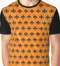 ROYAL1 BLACK MARBLE AND ORANGE MARBLE Graphic T-Shirt
