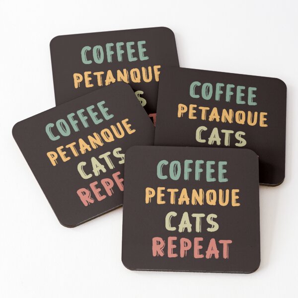Item preview, Coffee Petanque Cats Repeat, Funny Petanque, Petanque Boule Bocce Player Funny Saying designed and sold by Aerial Addicts.
