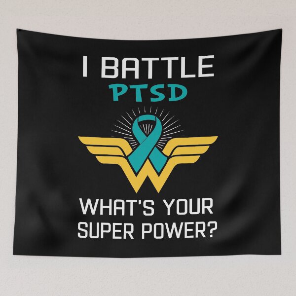 Item preview, I Battle PTSD What's Your Super Power Support PTSD Warrior Gifts  designed and sold by Sabfit.