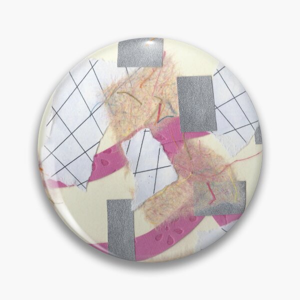 Item preview, Waves and Ribbons - Pink, Silver, Peach, Rainbow - Abstract Mixed Torn Paper Collage  designed and sold by GenAumonier.