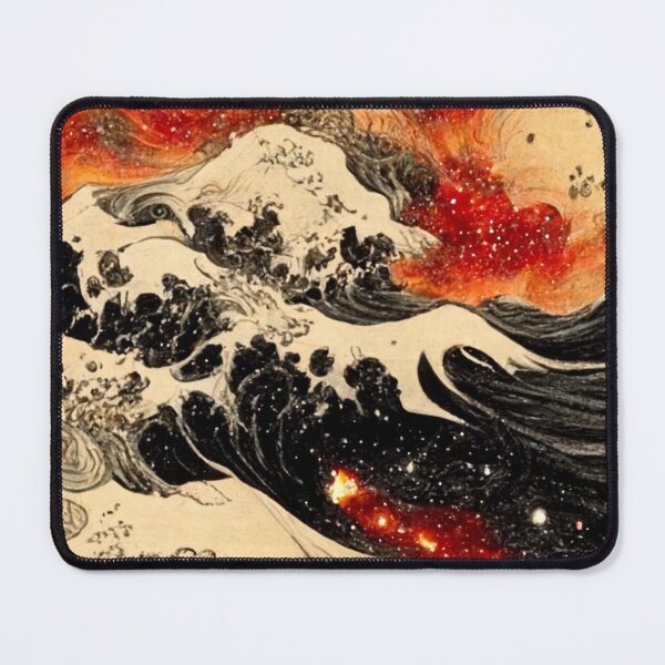 Item preview, Great Wave off Kanagawa Burning in the Galaxy designed and sold by SingularityGeek.
