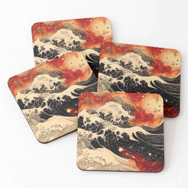 Item preview, Great Wave off Kanagawa Burning in the Galaxy designed and sold by SingularityGeek.