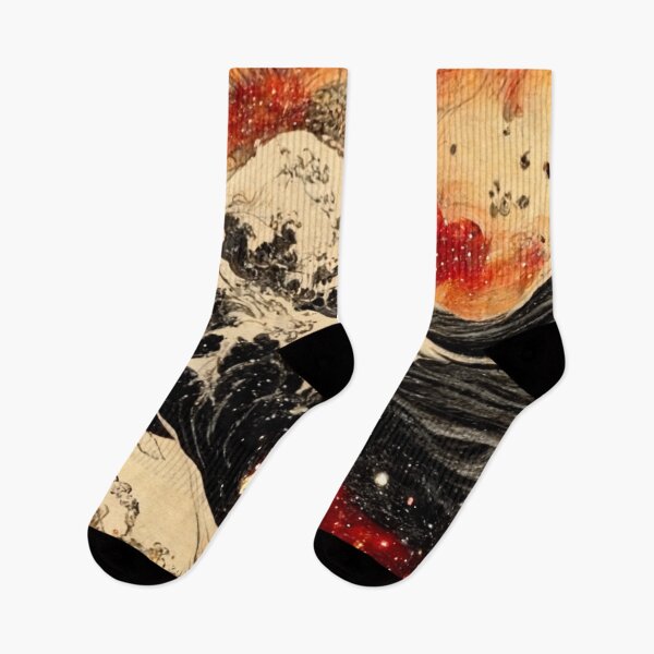 Item preview, Great Wave off Kanagawa Burning in the Galaxy designed and sold by SingularityGeek.