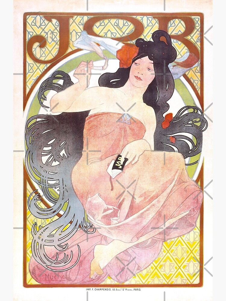 Job Alphonse Mucha Art Nouveau Mucha Vintage Alphonse Woman Nouveau Poster For Sale By 