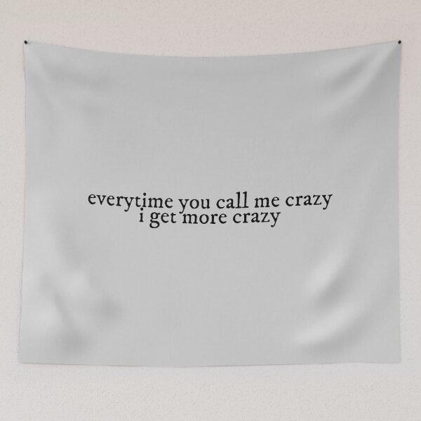 Item preview, everytime you call me crazy i get more crazy mad woman Lyrics Taylor Swift designed and sold by BoldNFresh.