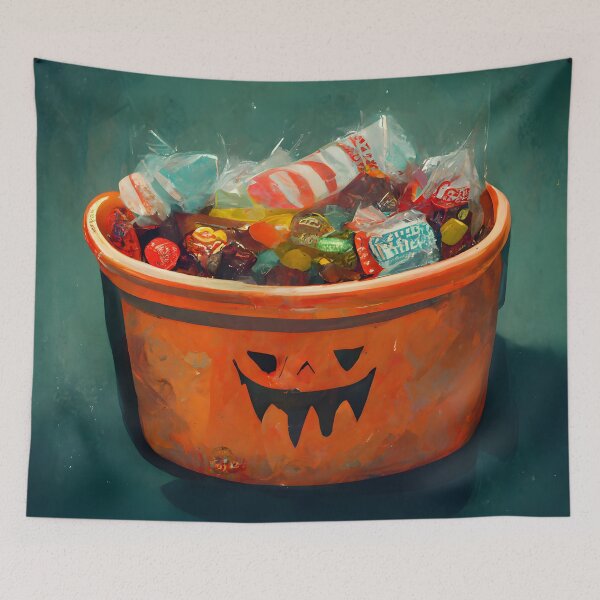 Item preview, Trick or Treat Halloween Pumpkin Candy Bucket designed and sold by MythicPrompts.