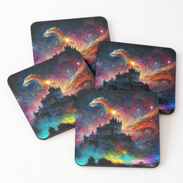 Item preview, Enchanted Fantasy Colorful Dragon's Castle designed and sold by ArtbyACcreative.