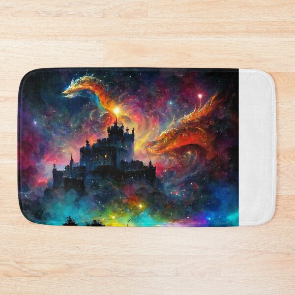 Item preview, Enchanted Fantasy Colorful Dragon's Castle designed and sold by ArtbyACcreative.