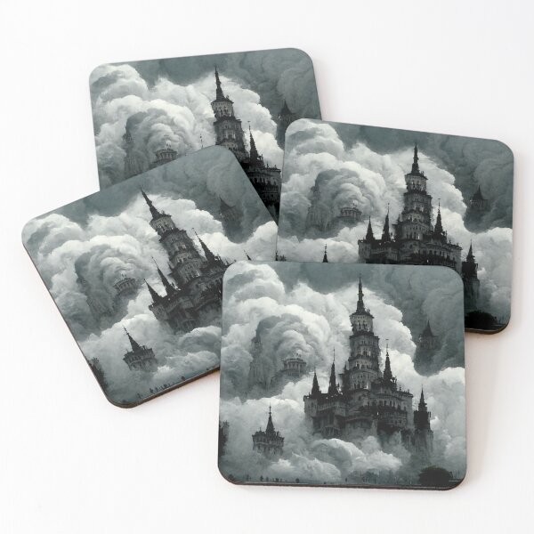 Item preview, Black and White Dark Fantasy Gothic Castle designed and sold by ArtbyACcreative.