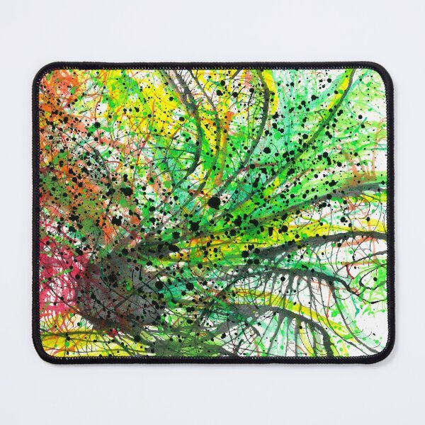 Item preview, Floating In The Electric Sea #336 Vibrant Multicolor Red Orange Yellow Green Tones Hand-painted Original Abstract Painting Detail 1 Inspired By Brain Nerve Cells Neurons Diatom Algae Spring Summer 5D designed and sold by Rainbow Artist Orlando L.