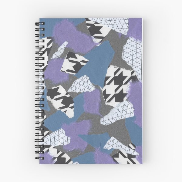 Item preview, Houndstooth and Hard Edges - Black, White, Purple, Blue - Abstract Mixed Torn Paper Collage  designed and sold by GenAumonier.