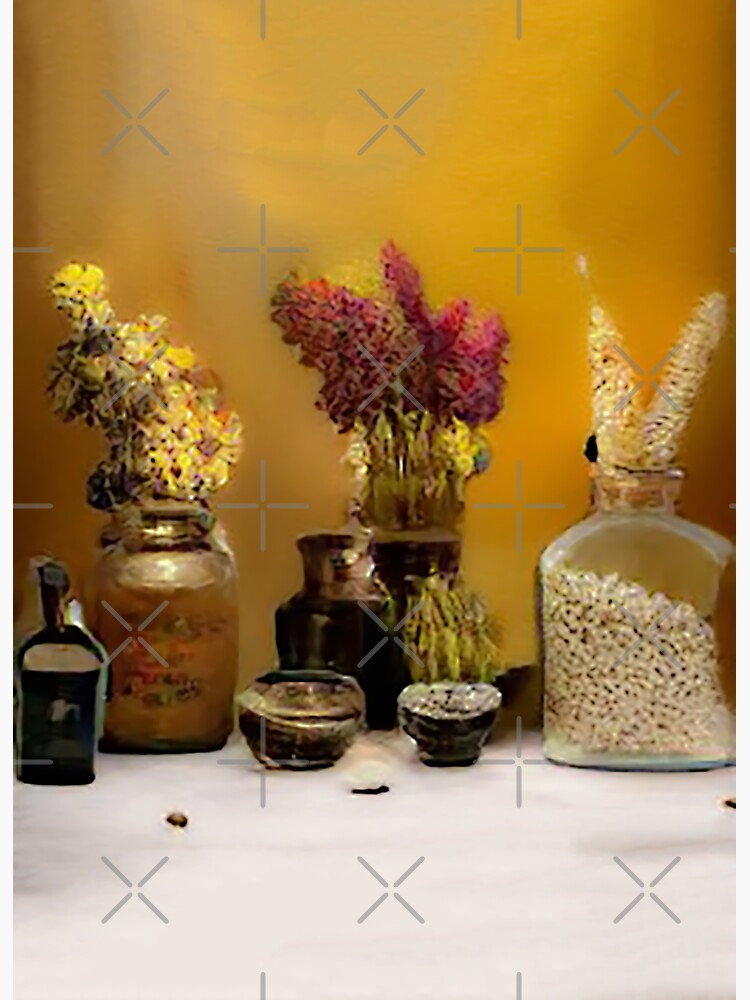 "Oil painting dried flowers and herbs herbal apothecary" Sticker for