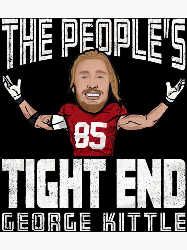 George Kittle Football Paper Poster 49ers 2 - George Kittle - T-Shirt