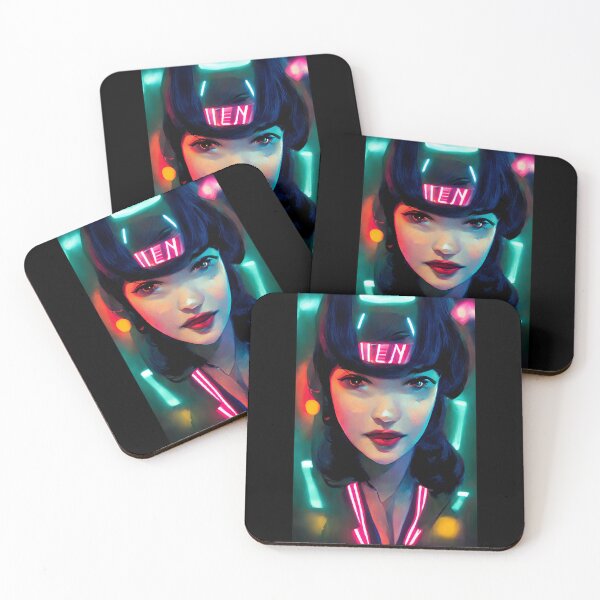 Item preview, Cyber Neon lights pin up girl designed and sold by StoneyPhenix.