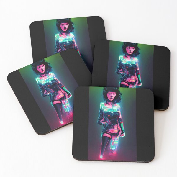 Item preview, cyber glitch Neon lights pinup girl designed and sold by StoneyPhenix.