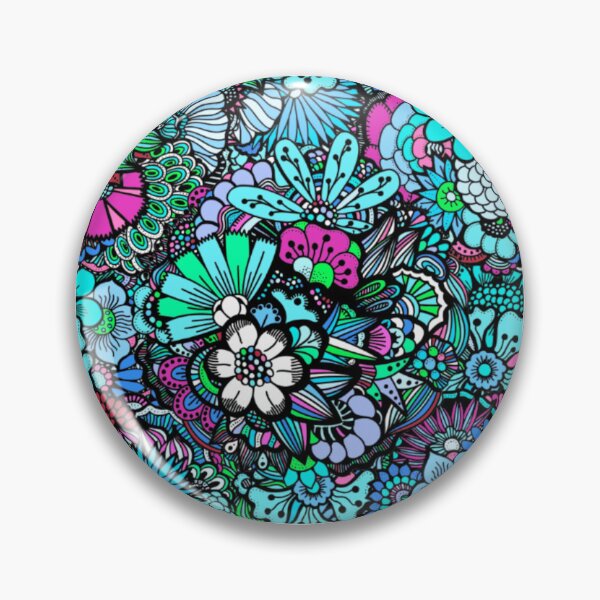 Item preview, Turquoise Patchwork Floral Pattern designed and sold by Edenglow Prints & Peculiars.